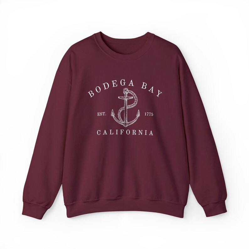 BODEGA BAY California, Unisex Heavy Blend™ Crewneck Sweatshirt, San Fransisco Bay, Women's Crewnecks, Summer, Nautical Aesthetic Sweatshirt image 5