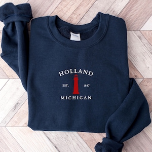 HOLLAND MI Unisex Heavy Blend™ Crewneck Sweatshirt, Gildan, Michigan Crewneck, Holland Sweatshirt, Nautical, City, Gifts