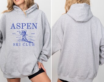 ASPEN Ski Club  Unisex Heavy Blend™ Hooded Sweatshirt, Skiing Hoodie, Ski Sweatshirts, Snowboardings, Snow Sports, Apres Ski, Skier Gift