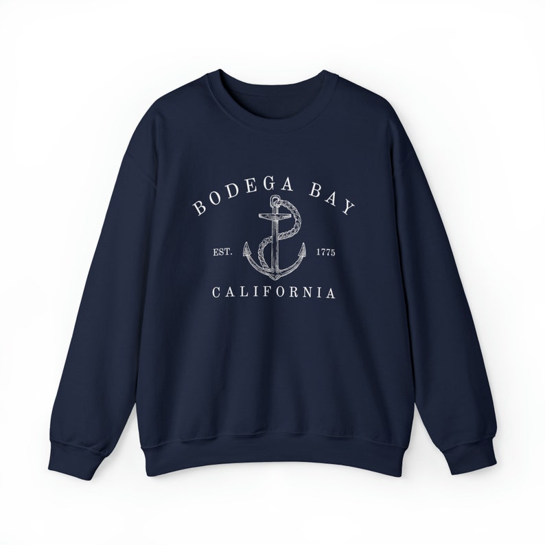 BODEGA BAY California, Unisex Heavy Blend™ Crewneck Sweatshirt, San Fransisco Bay, Women's Crewnecks, Summer, Nautical Aesthetic Sweatshirt image 6