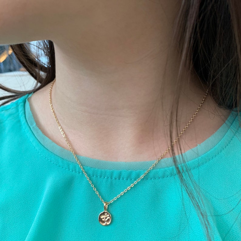 14k gold plated Mantra necklace