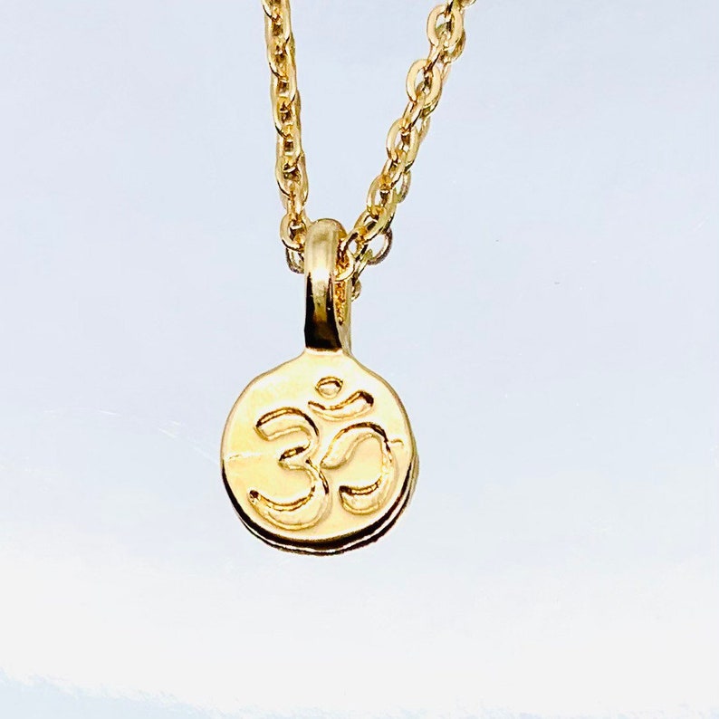 14k gold plated Mantra necklace