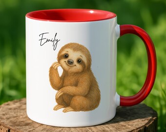 Niedliche Faultier Geschenke - persönliche Tasse, individuelle Faultier Geschenk, lustiges Faultier Geschenk, benutzerdefinierte Namenstasse, faule Geschenke, Geschenk für Tierliebhaber, Faultier Geschenke für Sie