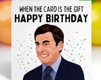 Biglietto di auguri di compleanno di Michael Scott, biglietto di auguri di compleanno di The Office, biglietto di auguri di compleanno divertente, programma televisivo The Office, biglietto di auguri di buon compleanno