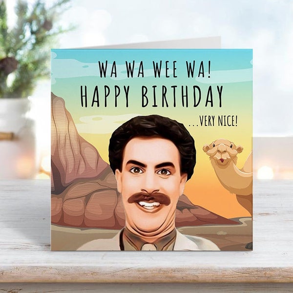 Borat Birthday Card, Borat Quote Bday Card, Funny Birthday Card, Rude and Funny Card, Funny Greeting Cards, Happy Birthday Card