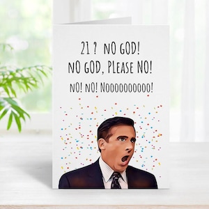 Michael Scott 21st Birthday Card, The Office Birthday Card, Funny Birthday Card, The Office TV Show, Happy Birthday Card