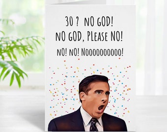 Michael Scott 30th Birthday Card, The Office Birthday Card, Funny Birthday Card, The Office TV Show, Happy Birthday Card