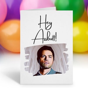 Castiel Birthday Card, Supernatural Show Bday Card, Funny Boyfriend Card, Funny Birthday Card, Rude and Funny Card, Happy Birthday Card