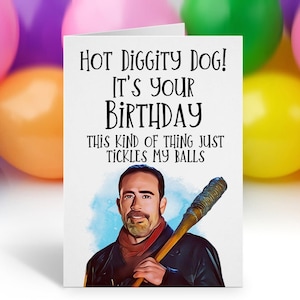 De Walking Dead Birthday Card, Walking Dead Negan Bday Card, Walking Dead Quote Birthday Card, Happy Birthday Card
