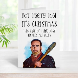 The Walking Dead Weihnachtskarte, Walking Dead Negan Weihnachtskarte, Walking Dead Spruchkarte, Happy Christmas Karte