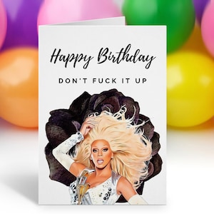 RuPaul Verjaardagskaart, Grappige Verjaardagskaart, De Kaart van de Race van de sleep, Grappige Groetkaarten, Gelukkige Verjaardagskaart