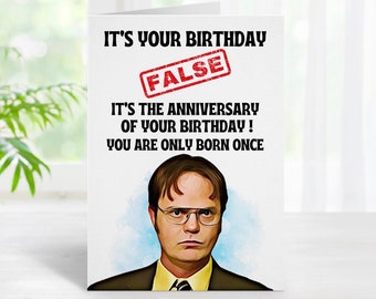 Dwight Schrute Card, The Office Card, Funny Birthday Card, The Office TV Show, Funny Greeting Cards, Happy Birthday Card