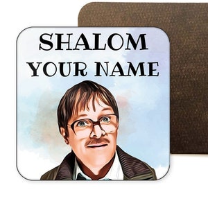 Montaña rusa Shalom personalizada, Jim de los posavasos de bebidas de la cena del viernes por la noche, regalo divertido personalizado, regalos del Día de las Madres