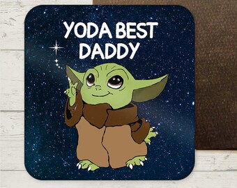 Yoda Best Daddy Coaster, Drink Coasters, Yoda Best Dad Gift, Gifts For Dad