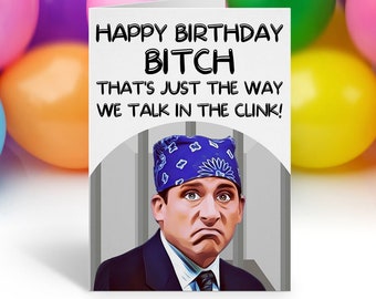 Biglietto di auguri di compleanno di Michael Scott, biglietto di auguri di compleanno di The Office, biglietto di auguri di compleanno divertente, programma televisivo The Office, biglietti di auguri divertenti, biglietto di auguri di buon compleanno