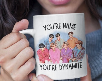 Custom BTS Dynamite Mug, Personalized Jungkook Cup, BTS Army Mug, Taehyung Gifts, BTS Quote Mug, Secret Santa