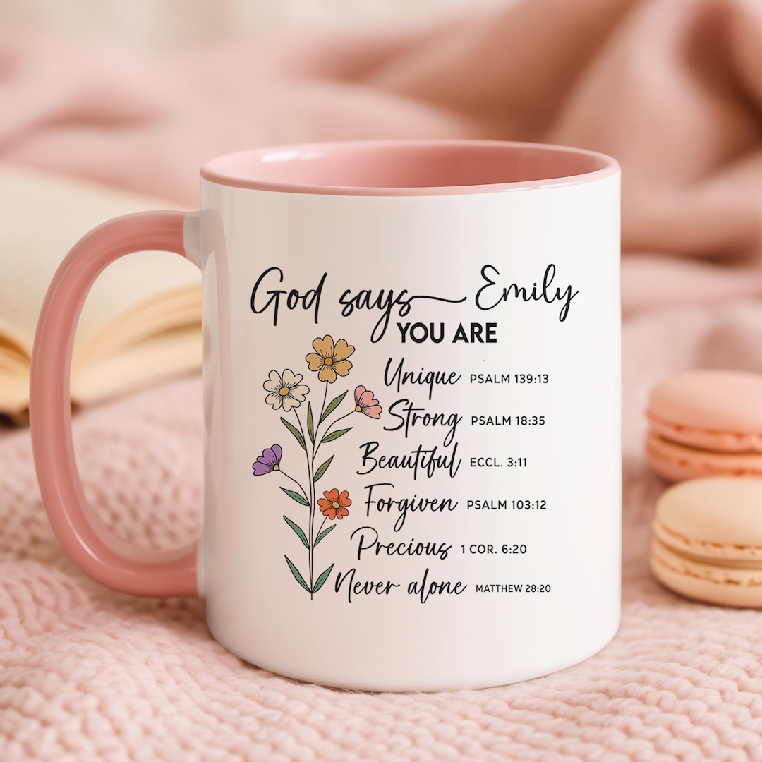 God Says I Am Mug – Bible Gifts for Her, Custom Bible Verse, Christian ...