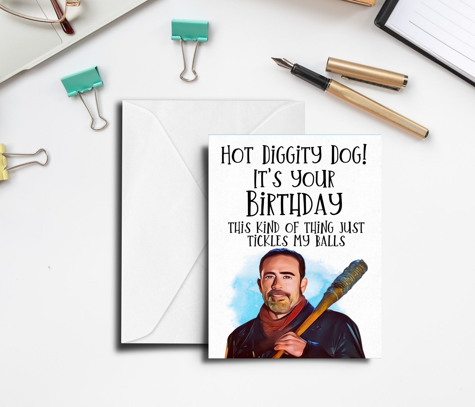 The Walking Dead Birthday Card Walking Dead Negan Bday Card - Etsy UK