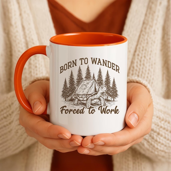 Born to Wander Mug – Funny Travel Gift, Gift for Adventurer, Wanderlust Gift, Backpacker Gift, Camping Outdoors, Hiking Backpack Mug