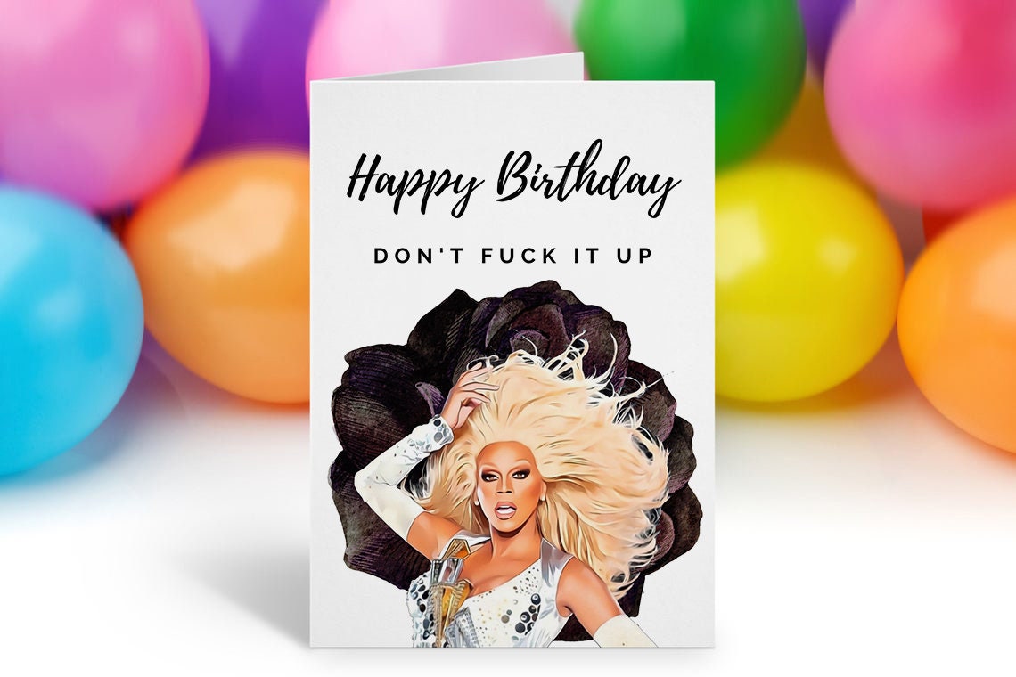 RuPaul Birthday Card, Funny Birthday Card, Drag Race Card, Funny Greeting Cards, Happy Birthday Card