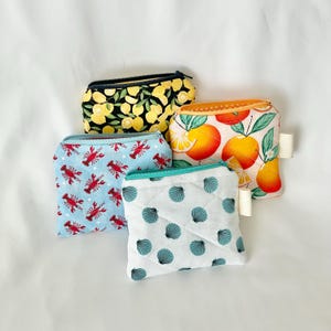 Handmade Quilted Coin Purse, Mini Wallet, Small Zipper Pouch