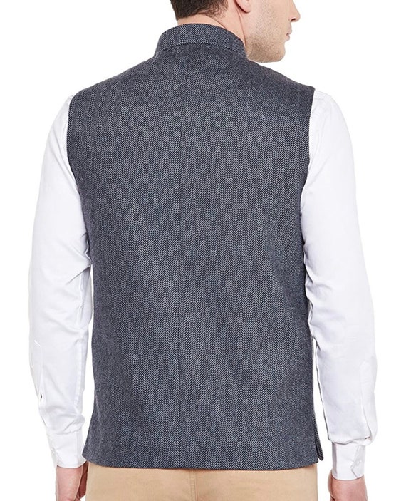 tweed nehru waistcoat