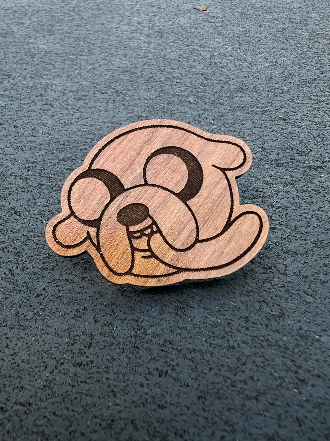 Jake the Dog Adventure Time Wooden Laser Engraved Pin - Etsy