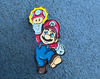 Mario and Super Mushroom Enamel Pin