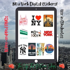 New York City Digital Stickers | NYC Planner, Goodnotes (PNG)