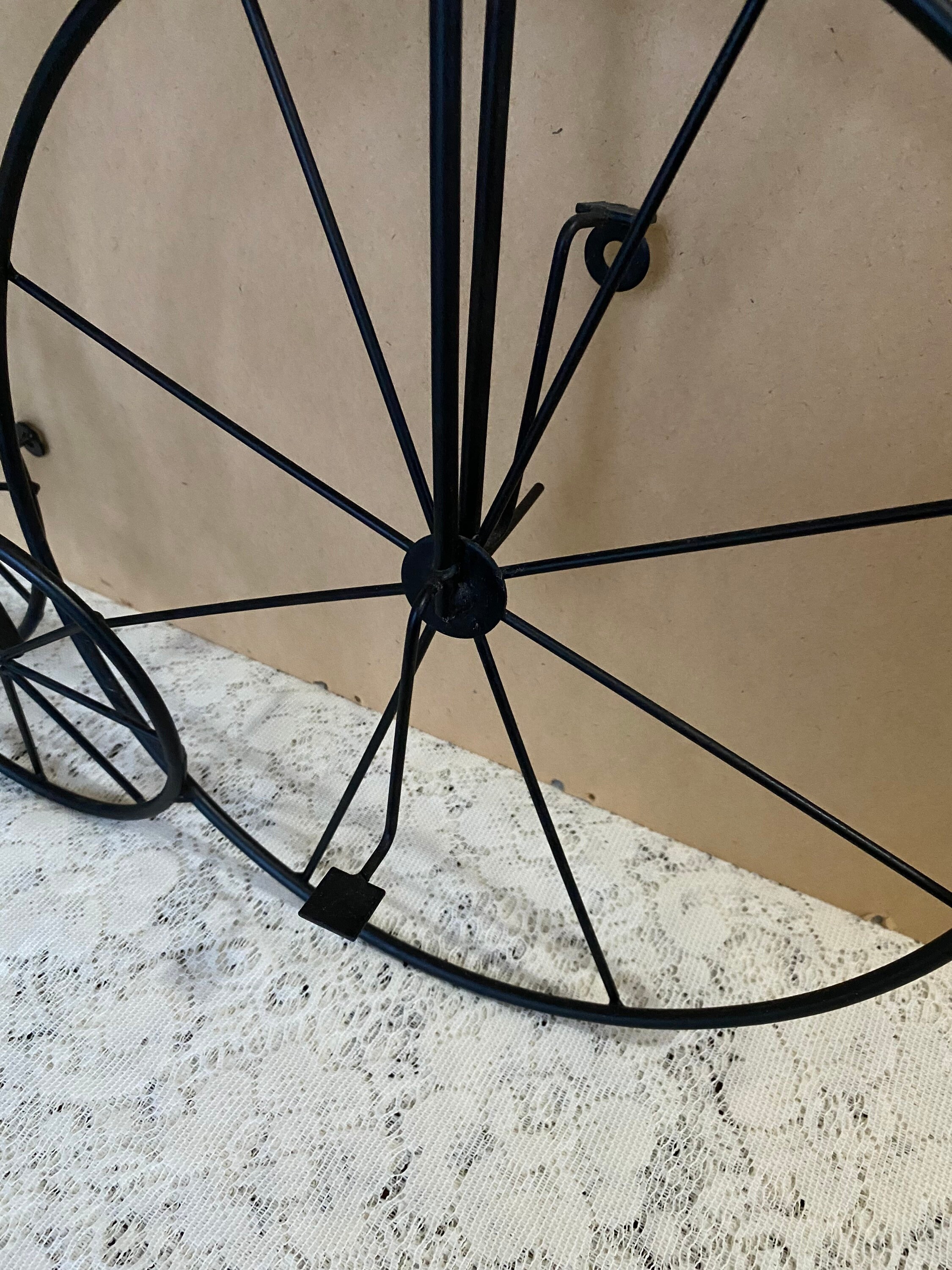 Victorian Style Bicycle Wall Hanging, Metal Bicycle Wall Art, Solid