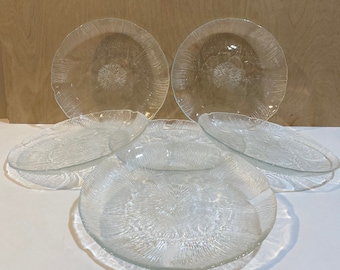 Clear Glass Plates Vintage Arcoroc France Salad Plate Set Etsy
