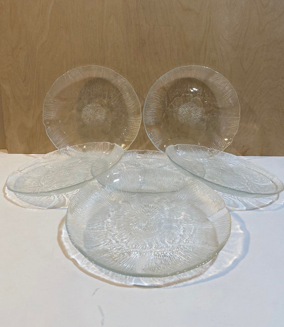 Clear Glass Plates Vintage Arcoroc France Salad Plate Set Etsy