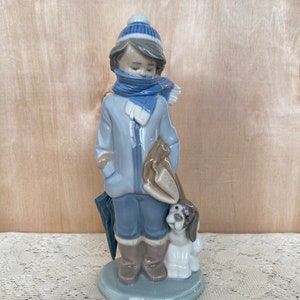Lladro Boy Figurine With DOG
