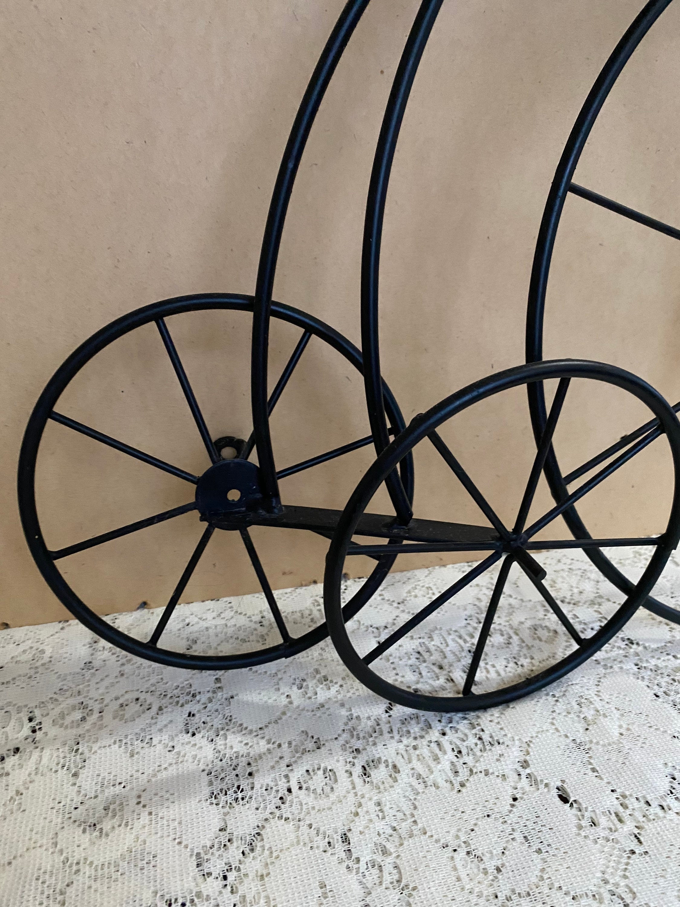 Victorian Style Bicycle Wall Hanging, Metal Bicycle Wall Art, Solid