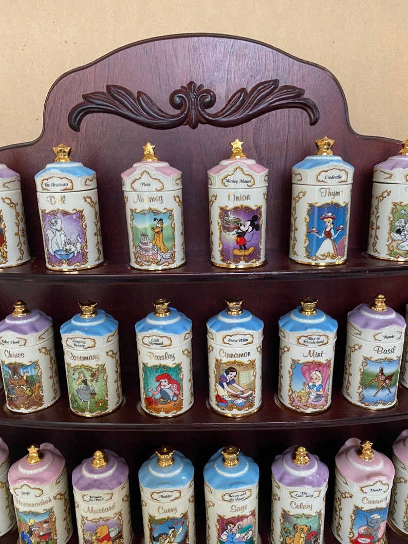 Lenox Disney Spice Jar Collection / Spice Jars With Wooden Etsy