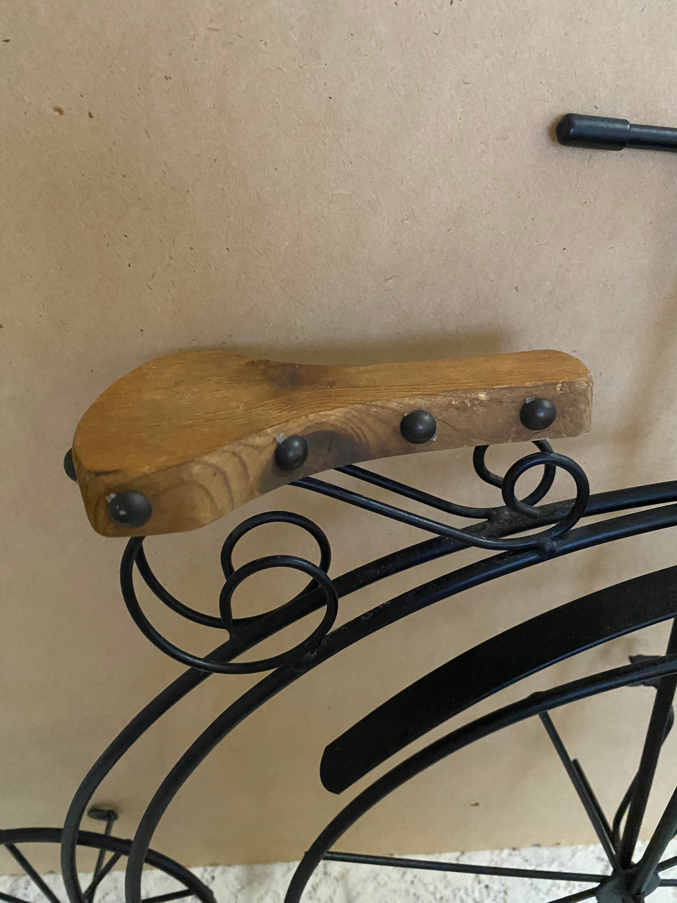 Victorian Style Bicycle Wall Hanging, Metal Bicycle Wall Art, Solid