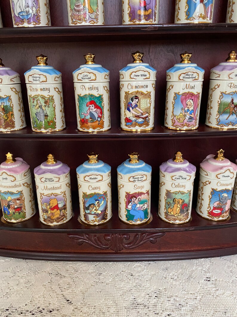 Lenox Disney Spice Jar Collection / Spice Jars With Wooden Etsy