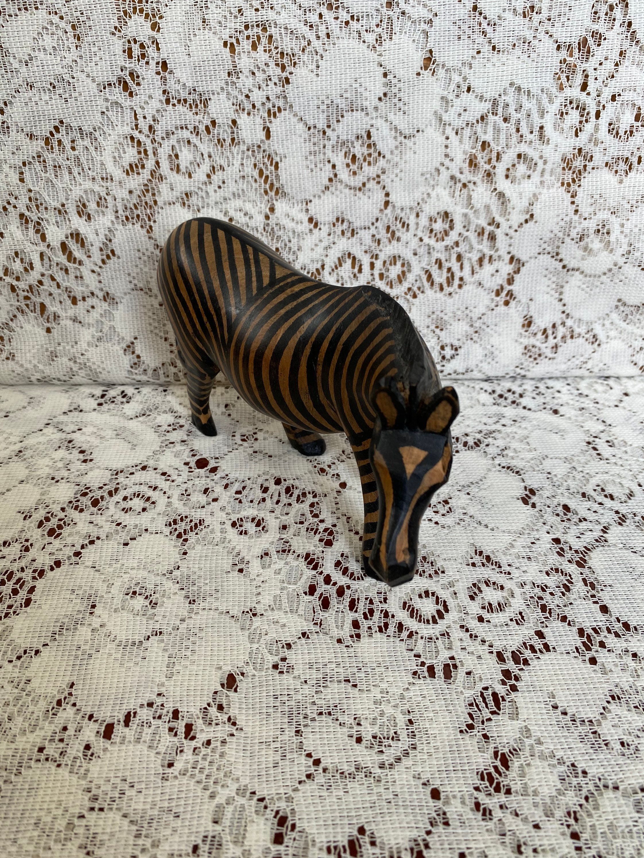 Wooden Hand Carved Zebra Figurine Animal Figurine - Etsy