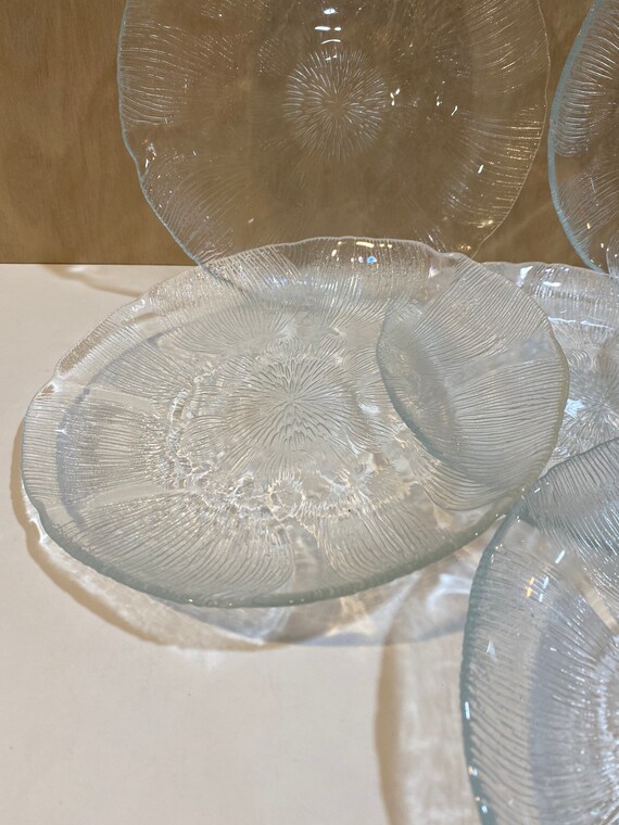 Clear Glass Plates Vintage Arcoroc France Salad Plate Set Etsy