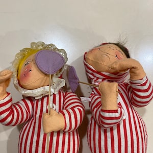 Vintage Annalee Dolls 1960s pair