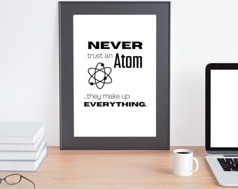 Science Classroom Decor Back to School | Home Decor Math Poster | Science Art for Science Teacher