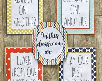 Classroom Rules In This Classroom Printable | Classroom Sign Decor | Back to School | Cheerful Theme