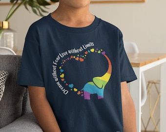 Dream Without Fear Pride Toddler & Kids Youth T-Shirt, Rainbow Gay Pride Kids Tee, LGBTQ Pride Youth Shirt