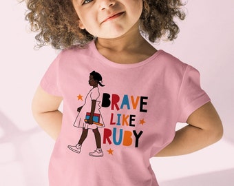 Brave Like Ruby Toddler & Kids Youth T-Shirt, Youth Black History Month Unity Ruby Bridges Racial Justice Equality Kids Tee