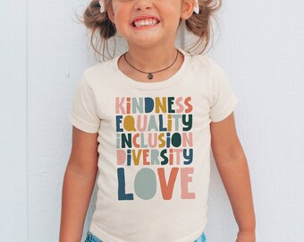 Kindness Equality Toddler & Kids Youth T-Shirt, Kids Be Kind Shirt, Youth Kindness Shirt, Kids Diversity Tee, Kids Graphic Tee