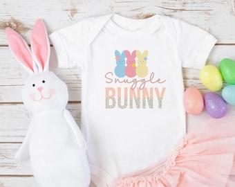 Snuggle Bunny Baby Bodysuit, Easter Bunny Baby Outfit, Easter Infant Bodysuit