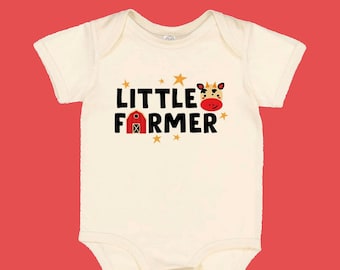 Little Farmer Baby Bodysuit, Farm Infant One Piece, Grow Up To Be A Farmer, Cute Baby Outfit, Baby Shower Gift