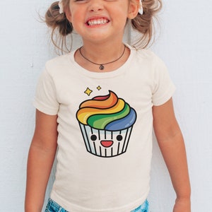 Rainbow Cupcake Pride Toddler & Kids Youth T-Shirt, Rainbow Gay Pride Kids Tee, LGBTQ Pride Youth Shirt