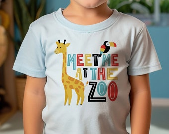 Meet Me At The Zoo Toddler & Kids Youth T-Shirt, Kids Animal Shirt, Kids Zoo Shirt, Safari Shirt, Kids Animal Lover Graphic Tee