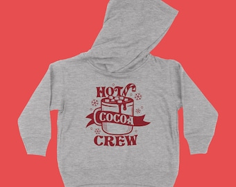Hot Cocoa Crew Toddler Hoodie, Christmas Toddler Sweatshirts, Toddler Holiday Hoodies